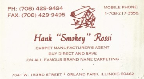 Hank Rossi business card Orland Park
