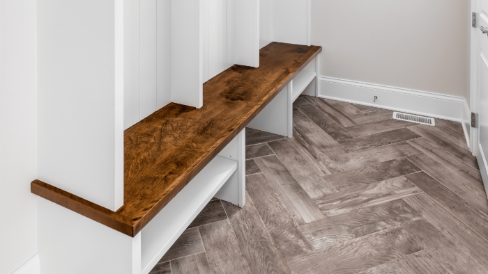 ceramic tile in mudroom