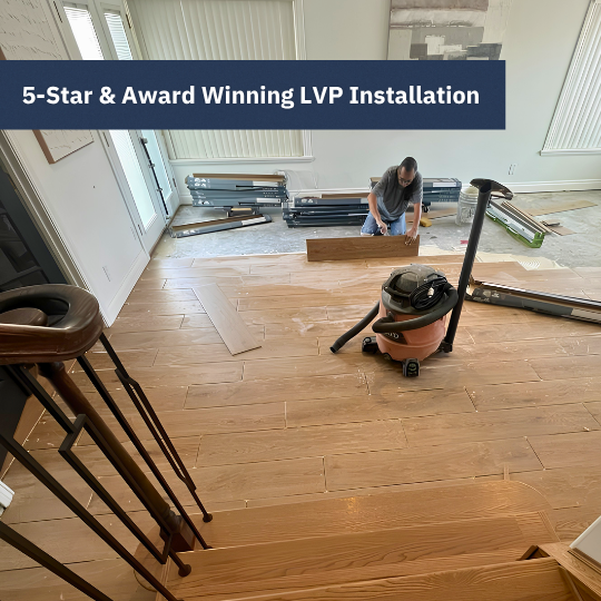 Real photo of expert flooring solutions LVP flooring installation